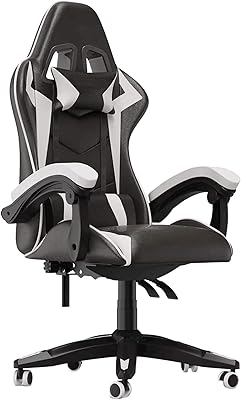 Chaise de bureau de jeu sbf chaise en cuir pu à dossier haut