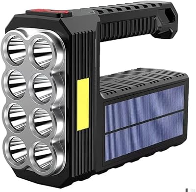 Lampe de poche led solaire rechargeable de 3 000 lumens, étanche, avec batterie