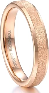 Bagues en carbure de tungstène or rose 4 mm 6 mm pour femmes