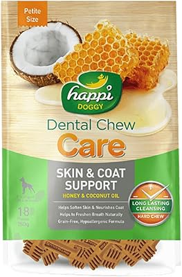 Soins dentaires à mâcher happi doggy - support pour la peau et le pelage