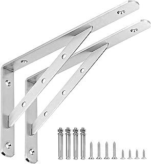 Ensemble de supports d'étagère en acier inoxydable durable de 2 pièces de 10"