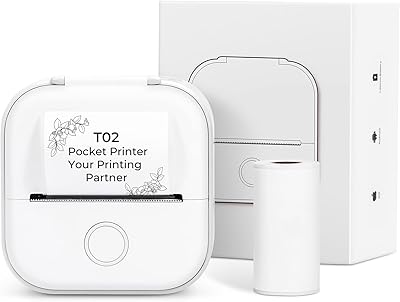 Imprimante d'étiquettes de poche memoqueen t02 - mini imprimante photo thermique bluetooth, idéale