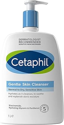Nettoyant doux pour la peau cetaphil, 1 litre, nettoyant visage et corps
