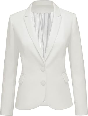 Veste blazer pour femme avec poches pliées et boutons pour le travail