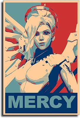 Affiche murale sur toile overwatch mercy design par zno pour salon et chambre