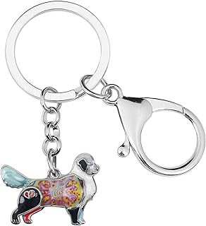 Porte-clés en alliage d'émail pour chien de compagnie, pour femmes et filles, porte-clés