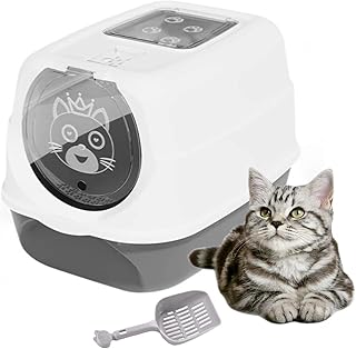Bac à litière pour chat entièrement fermé avec porte, grand bol à litière