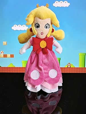 Peluche princesse peach douce et câline peach 10" collection all star