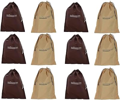 Sacs à chaussures portables (paquet de 12) couvre-chaussures de voyage marron et beige. Diaytar : Quand qualité rime avec économie