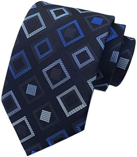 Cravate formelle classique en soie tissée jacquard à carreaux secdtie pour hommes