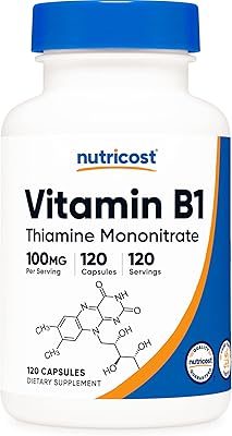 Nutricost vitamine b1 (thiamine) 100 mg, 120 gélules - sans gluten