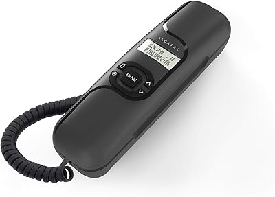Téléphone fixe filaire ultra compact alcatel t-16 avec affichage numérique et identification