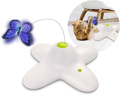 Jouet de baguette de chat électrique amusant à induction automatique flash papillon jouet