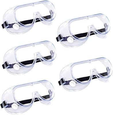 Paquet de 5 lunettes de protection oculaires transparentes pour la construction, le tir