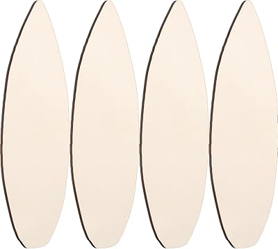 4 pièces de planches de surf vierges en bois pour décoration murale inachevée