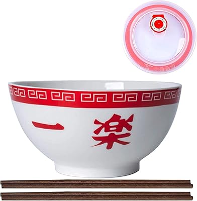 Bol ramen en céramique naruto 2 baguettes et 1 couvercle pour nouilles udon