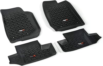 Tapis de sol 2 portes jeep wrangler jk, 12987.03, avant/arrière, 2007-2018 de rugged