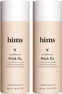 Après-shampooing thick fix avec nicotinamide, retient l'humidité et favorise l'apparence de cheveux plus