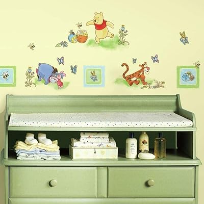 Autocollant mural joy toy winnie pooh wandtu, multicolore, 8 pouces, rmk1630scs