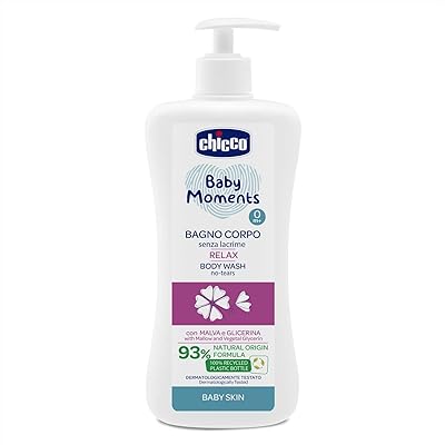 Chicco baby moments gel douche anti-déchirure et relaxant pour peau de bébé 0m
