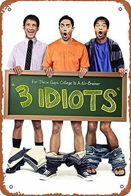 3 nains - aamir khan - affiche de film hindi classique culte de bollywood, signes en étain en métal, décor de salle 8 x 12 pouces. Diaytar Sénégal : Le choix, la qualité, l'économie réunis