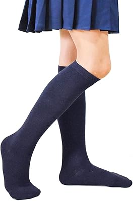 Chaussettes hautes pour petites filles chaussettes d'uniforme scolaire sans couture paquet de 3