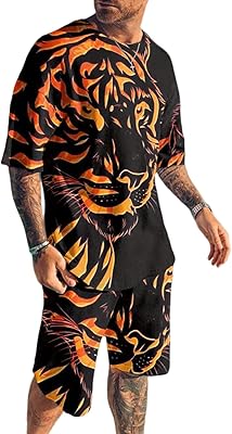 Chemise rayée pour jeunes hommes, short de plage, costume d'été, t-shirt et short à manches courtes, costume décontracté, impression numérique 3d. Consommez mieux avec Diaytar, votre marketplace discount