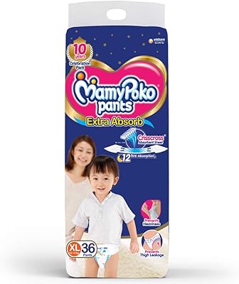 Couches mamiboko, super absorbantes, xl, 36 unités, 12-17 kg (paquet de 1)