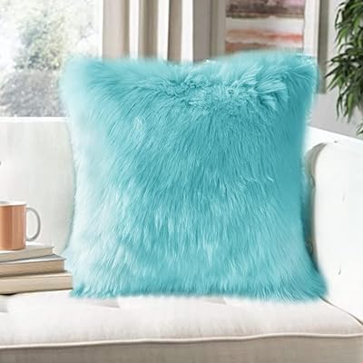 Housses de coussin en fausse fourrure 18x18 pouces, taie d'oreiller carrée de luxe