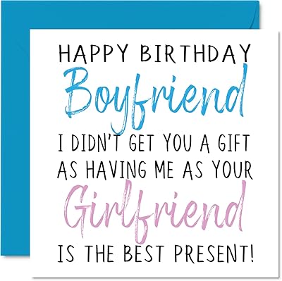 Cartes d'anniversaire amusantes pour petit ami joyeux anniversaire à sans cadeau carte