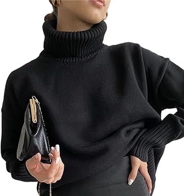 Meiiseoseo pulls pour femmes hiver chaud oversize col roulé chandails femmes automne pulls