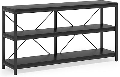 Table de canapé, table de canapé à 3 couches, meuble tv long