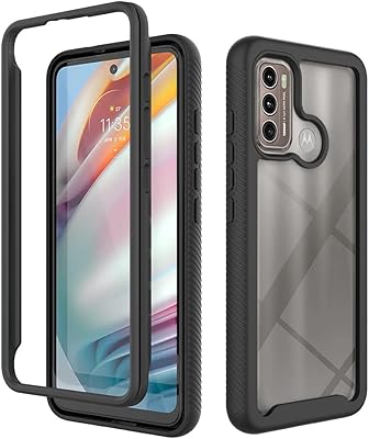 Coque moto g60, abhole double couche transparente, coque arrière antidérapante, antichoc, protection complète