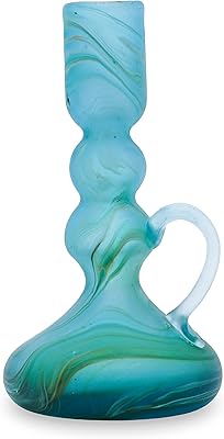 Tamim craftts bougeoir en verre avec poignée bougeoirs cannelés uniques faits à la main