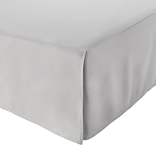 Amazonbasics jupe de lit longue plissée légère pleine taille, gris clair