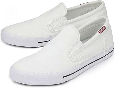 Baskets basses en toile pour hommes chaussures de marche à enfiler avec semelle