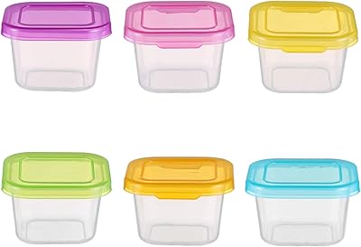 6 pièces conteneurs de stockage de nourriture pour tout-petits avec couvercles, conteneur