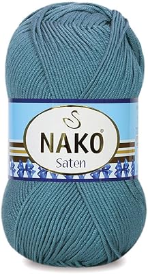 Fil à crochet et à tricoter en satin nako (couleur : 3409)