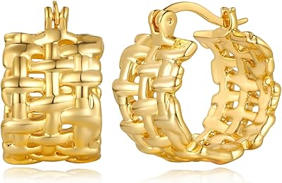 Boucles d'oreilles créoles en or 14 carats pour femmes boucles creuses légères au