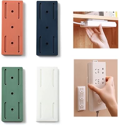 4 pièces support de prise adhésif sans perçage bureau auto-adhésif protection contre