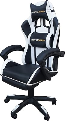 Chaise de bureau de jeu ergonomique multifonctionnelle mahmayee avec repose-pieds pour adultes, ordinateur