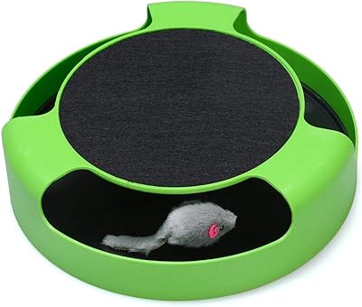 Jouets interactifs pour chat mamo bear avec souris et tapis à gratter, vert