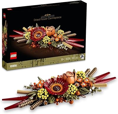 Lego icons 10314 kit de construction de décorations de table à fleurs séchées