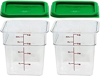 Récipients de conservation alimentaires carrés en polycarbonate cambro de 4 pintes avec couvercle