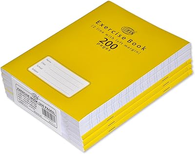 Fis fseb2lm200n cahier 2 lignes avec marge, 200 pages, 6 pièces, format 16,5