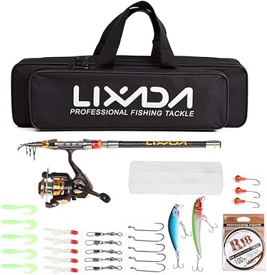 Kit de moulinet de canne à pêche - canne à pêche télescopique ekam