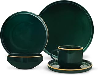 Un luxueux service de table royalford de 20 pièces en vert royal comprenant