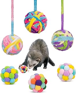 Ensemble de 6 boules de furet - boules de fil de laine
