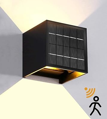 Lanfo square cube solaire appliques murales avec puissance noir mode commercial 10w, étanche