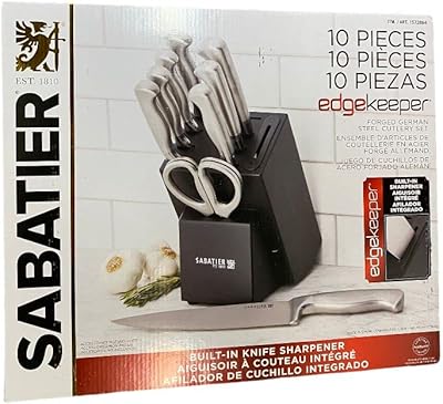 Ensemble de 10 couteaux en acier mixte auto-affûtants sabatier allemand...